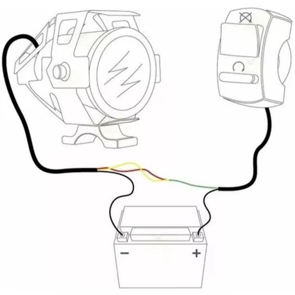 Imagem de Par Farol Auxiliar para Moto 3 Estágios de Luz 8w - USB