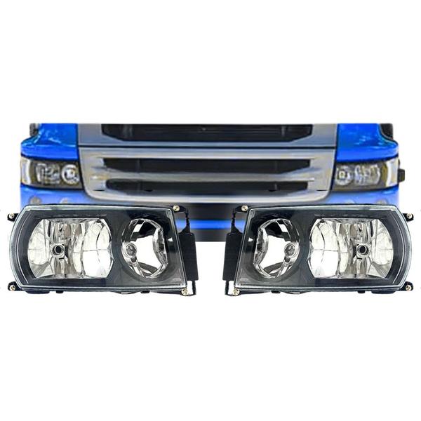Par Farol Compatível Scania Serie 5 S5 PGR Mascara Negra - NINO Imagem de Par Farol Compatível Scania Serie 5 S5 PGR Mascara Negra