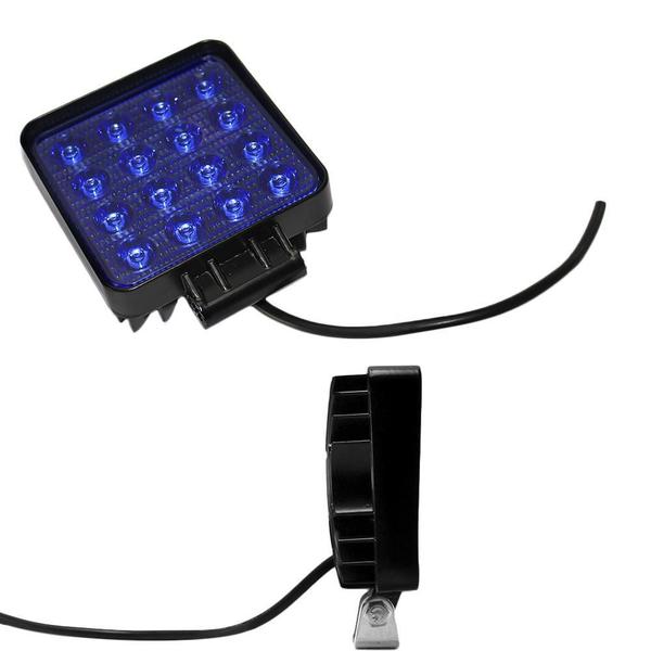 Imagem de Par Farol De Milha 16 Led Lente Azul 48W Trator Pulverizador