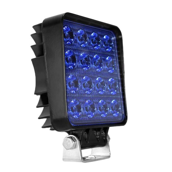 Imagem de Par Farol De Milha 16 Led Lente Azul 48W Trator Pulverizador