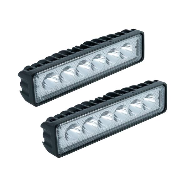 Imagem de Par Farol De Milha 6 Leds 18w Barra Led 12v 24v Universal