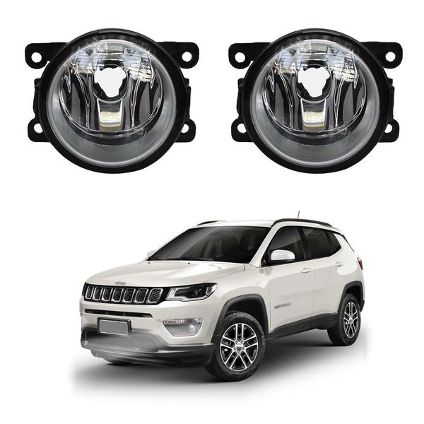 Imagem de Par Farol de Milha para Jeep Compass 2017 a 2021 Auxiliar Neblina