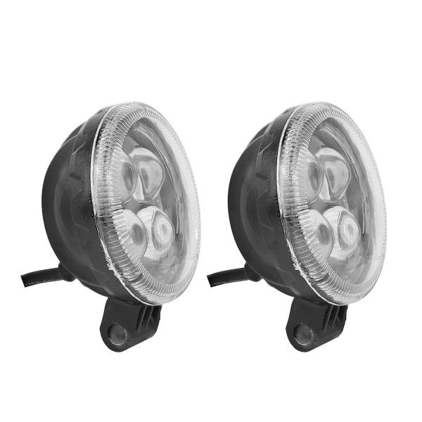 Imagem de Par farol de milha redondo 4 leds bivolt 12w com lupa