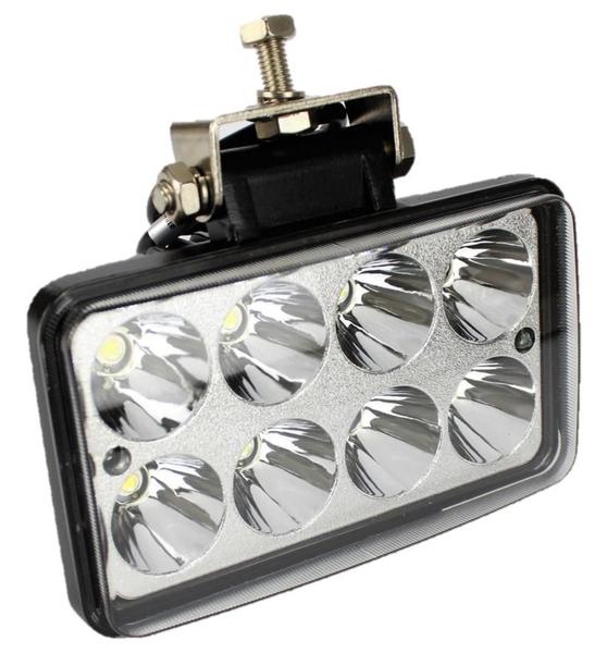 Imagem de Par Farol de Milha Retangular 24w 8 Leds Universal 12v 24v