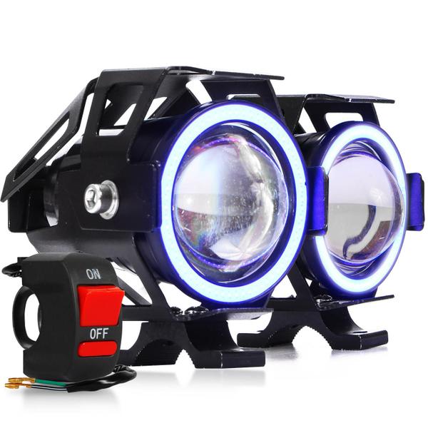 Imagem de Par Farol De Milha Ultra Led U7 30w 12v Auxiliar Moto Botão