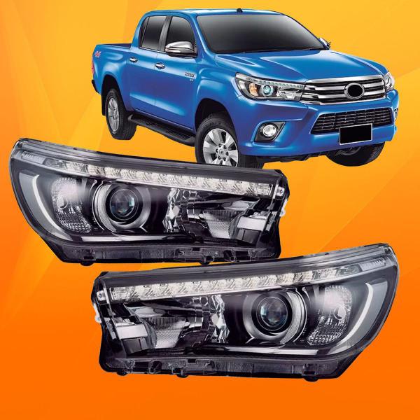 Imagem de Par Farol Dianteiro Hilux Srx Com Led 2017 2018 2019 Novo