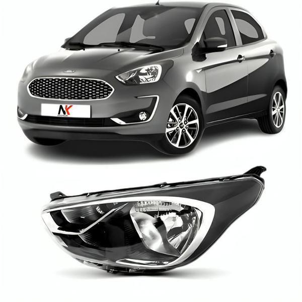 Imagem de Par Farol Ford Ka 2019 2020 2021 2022 Black Cromado Manual 