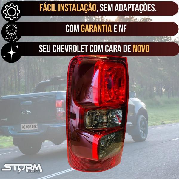 Imagem de Par Farol Luz Lanterna De Freio Chevrolet S10 2012 A 2018 Ls