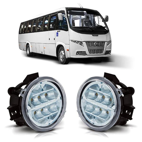 Imagem de PAR Farol Milha 6 LED Longo Alcance Ônibus Caio Marcopolo Volare 24 volts