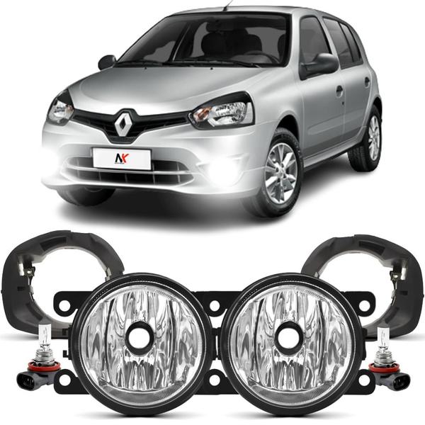 Imagem de Par Farol Milha Clio 2013 14 15 16 17 18 2019 Suporte + Lamp