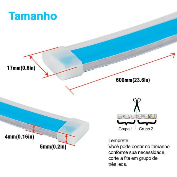 Imagem de Par Fita Automotiva Seta Sequencial Barra Led 60 cm DRL Farol para Chevrolet Montana 2010 2011 2012 2013 2014 2015