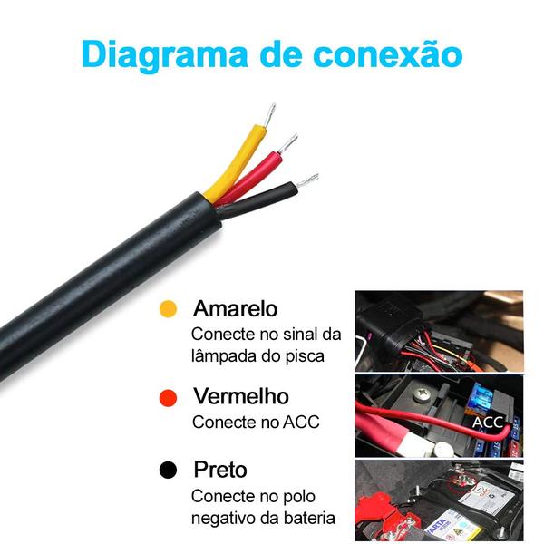 Imagem de Par Fita Barra Led DRL Farol Diurno Branco Seta Sequencial Laranja Âmbar Função Start Apresentação Corsa 1994 1995 1996 1997