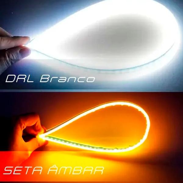 Imagem de Par Fita Led Drl 60cm C/Função Start e Pisca Seta Sequencial