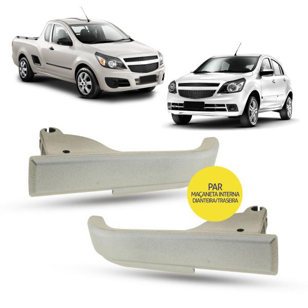 Par Gatilho Maçaneta Interna da Porta Dianteira Traseira Prata Chevrolet Agile 2009 a 2014 Montana 2010 a 2021 - CLICKAR Imagem de Par Gatilho Maçaneta Interna da Porta Dianteira Traseira Prata Chevrolet Agile 2009 a 2014 Montana 2010 a 2021