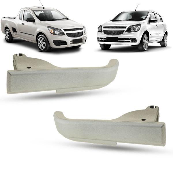 Par Gatilho Maçaneta Interna da Porta Dianteira Traseira Prata Chevrolet Agile 2009 a 2014 Montana 2010 a 2021 - CLICKAR Imagem de Par Gatilho Maçaneta Interna da Porta Dianteira Traseira Prata Chevrolet Agile 2009 a 2014 Montana 2010 a 2021