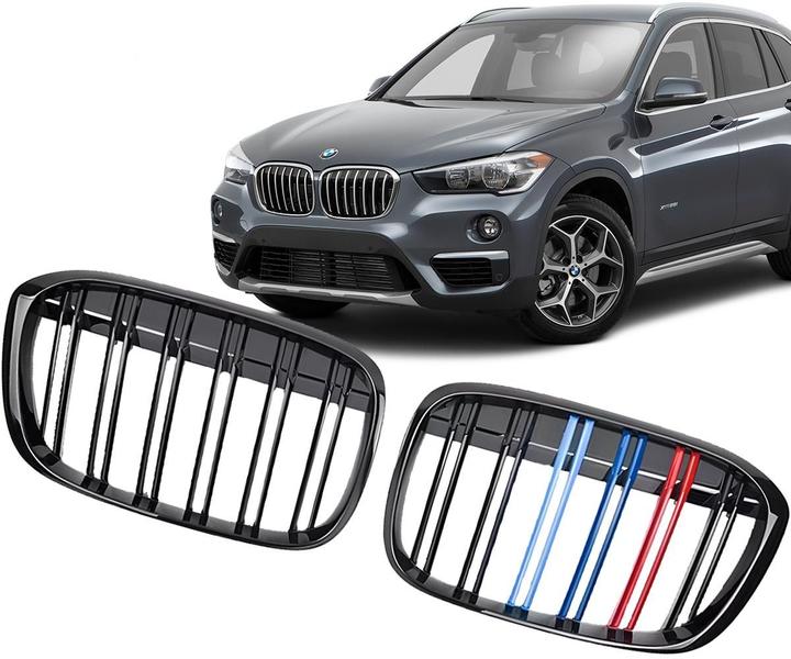 Imagem de Par Grade Filete Duplo Três Cores Bmw X1 2016 a 2019