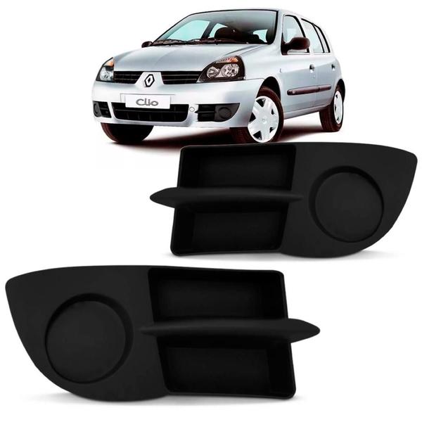 Imagem de Par Grade Moldura Milha Renault Clio 06/2012 Sem Furo Oferta