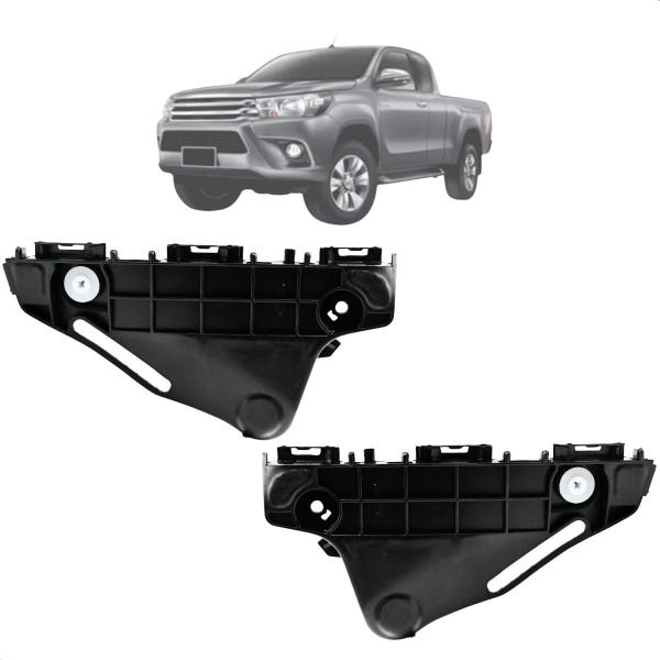 Imagem de Par Guia Suporte Parachoque Dianteiro Hilux 2016 17 18 19 2020 2021 2022