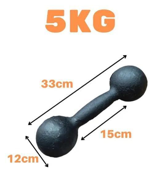 Imagem de Par Halter Super Premium Bola Pintado 5Kg Peso Musculação