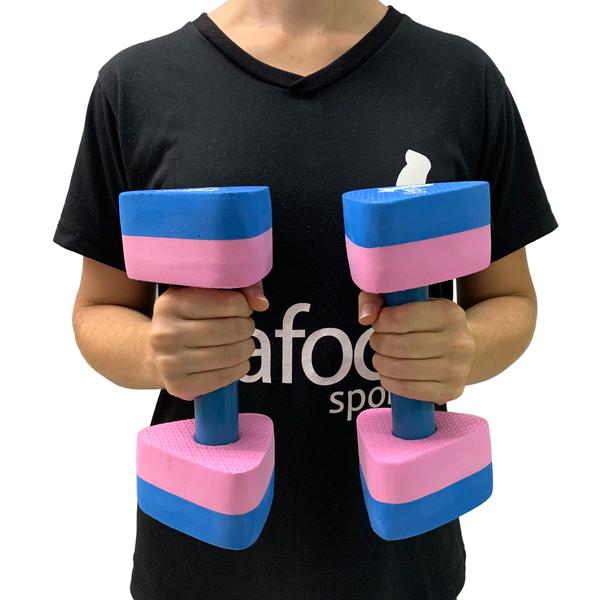 Imagem de Par Halteres Aquáticos Hidroginástica em EVA DF1091-R P 1 à 2kg Azul/Rosa Dafoca Sports