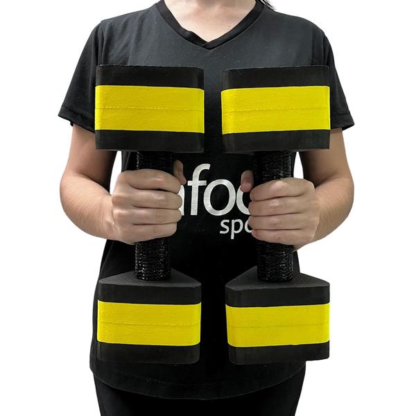 Imagem de Par Halteres Fisioterapia Aquática Natação Em EVA 2 A 3 Kg DF4012-BK Preto/Amarelo Dafoca Sports