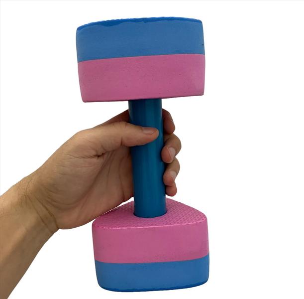 Imagem de Par Halteres Hidroginástica Natação Hidroterapia em EVA DF1091-R P 1 à 2kg Azul/Rosa Dafoca Sports