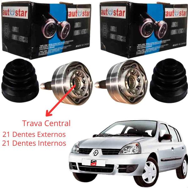 Imagem de Par Homocinetica 21x21 Renault Clio 1.0 1.6 2002 2003 2004 2005 2006 2007 2008 2009 2010 2011 2012 Nova Original