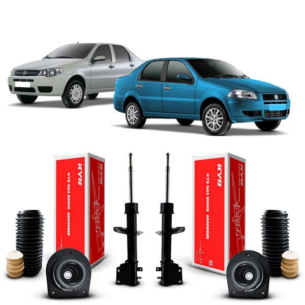 Imagem de Par Kit Amortecedor Kayaba Coxim Batente Coifa Suspensão Dianteira Fiat Siena 2002 2003 2004 2005 2006 2007 2008 2009