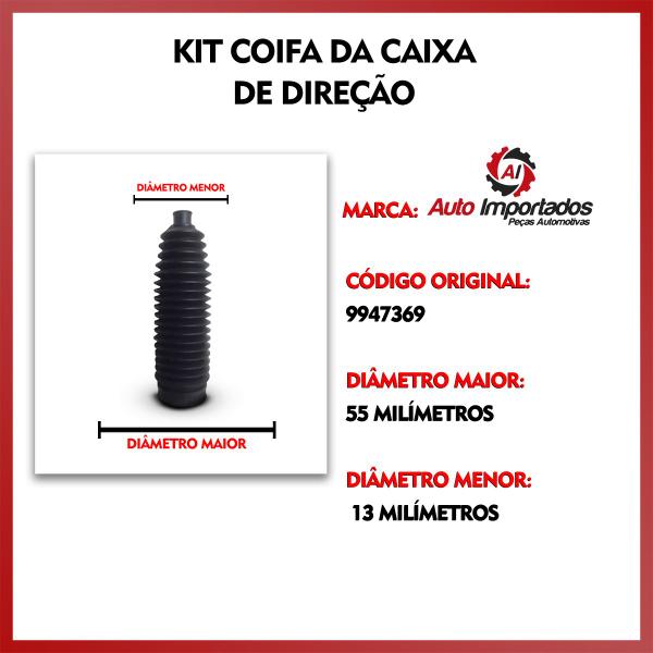 Imagem de Par Kit Barra Braço Axial Coifa Guarda Pó Caixa Direção Suspensão Dianteira Fiat Brava 1999 2000 2001 2002 2003