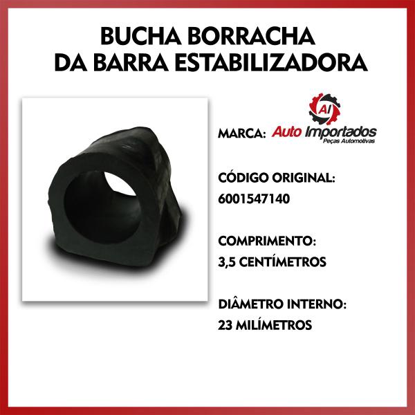 Imagem de Par Kit Bucha Borracha Abraçadeira da Barra Estabilizadora Dianteira Renault Logan 2007 2008 2009 2010 2011 2012 2013