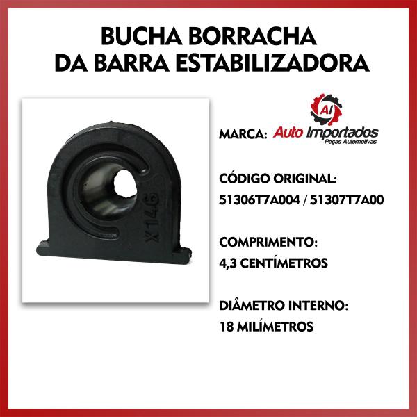 Imagem de Par Kit Bucha Borracha Barra Estabilizadora Dianteira Honda New Civic 2012 2013 2014 2015 2016 18 Milímetros