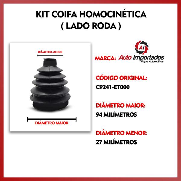 Imagem de Par Kit Coifa Borracha Graxa Abraçadeira Homocinética Lado Roda Nissan Sentra 2007 2008 2009 2010 2011 2012 2013