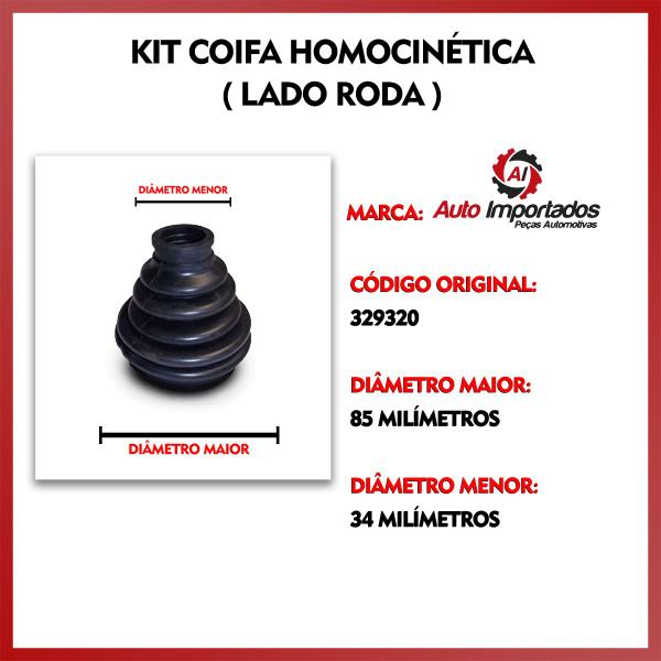 Imagem de Par Kit Coifa Borracha Graxa Abraçadeira Homocinética Lado Roda Peugeot 307 SW 2006 2007 2008 2009 2010 2011