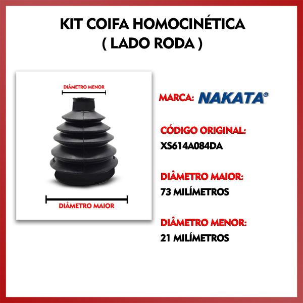 Imagem de Par Kit Coifa Borracha Graxa Abraçadeira Homocinética Nakata Lado Roda Ford Ka 2008 2009 2010 2011 2012 2013 2014