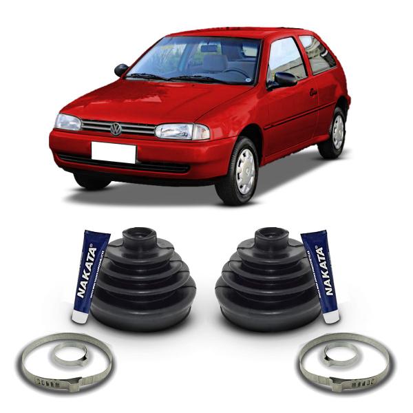 Imagem de Par Kit Coifa Borracha Graxa Abraçadeira Homocinética Nakata Lado Roda Volkswagen Gol G2 1995 1996 1997 1998 1999