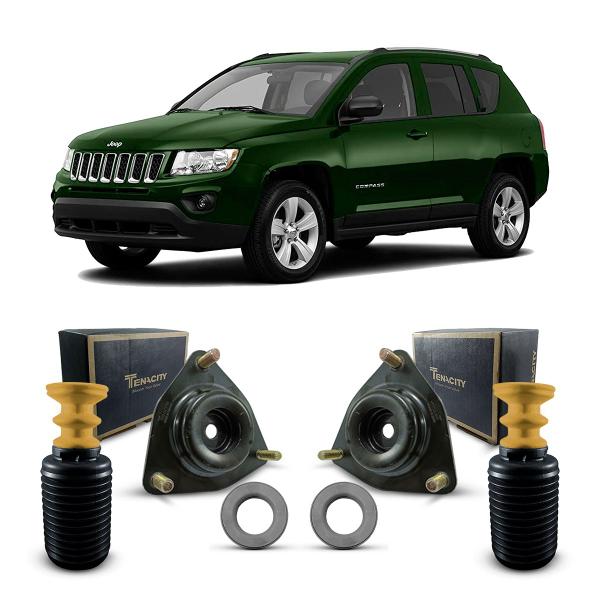 Imagem de Par Kit Coxim Batente Coifa Amortecedor Dianteiro Jeep Compass 2007 2008 2009 2010 2011 2012 2013 2014 2015