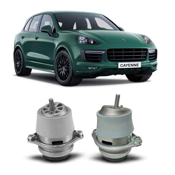 Imagem de Par Kit Coxim Calço Motor Direito Esquerdo Porsche Cayenne V8 2011 2012 2013 2014 2015 2016 2017