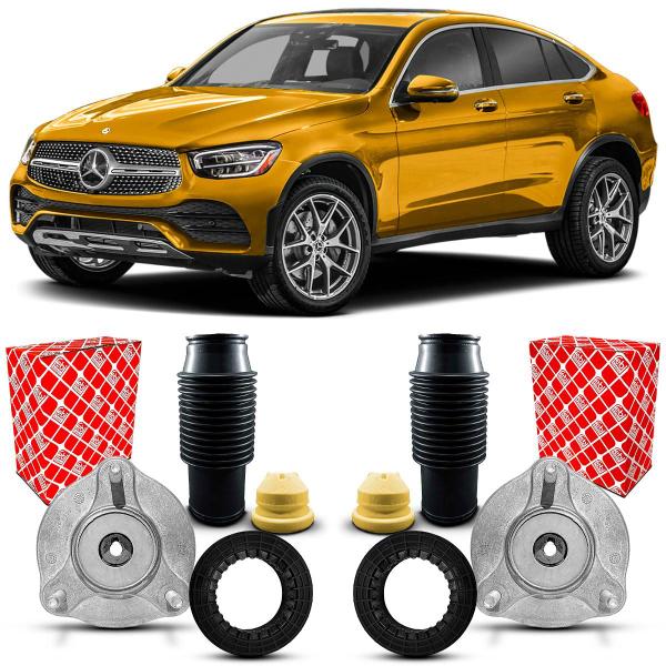 Imagem de Par Kit Coxim Febi Bilstein Rolamento Batente Coifa Amortecedor Dianteiro Mercedes Benz GLC300 2019 2020 2021 2022 2023