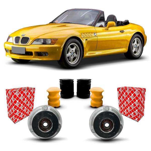 Imagem de Par Kit Coxim Rolamento Febi Batente Coifa Suspensão Amortecedor Dianteiro BMW Z3 E36 1996 1997 1998 1999 2000 2001