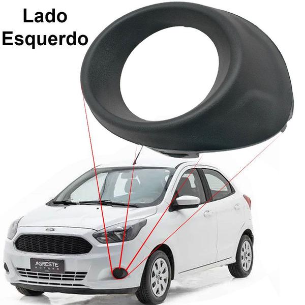 Imagem de Par Kit Moldura Farol Milha Furo Luz Neblina Ka Hatch Sedan