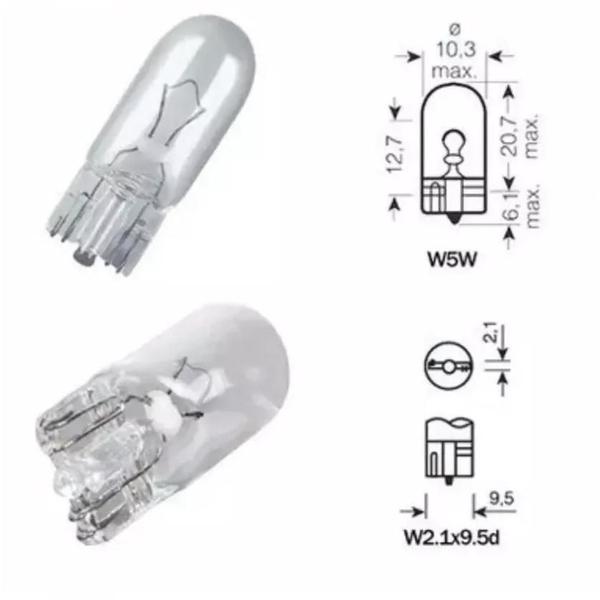 Imagem de Par Lâmpada Osram Pingo T10 W5w 12v 5w Original Reposição