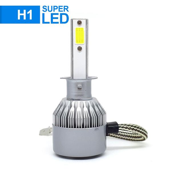 Imagem de Par Lâmpadas H1 Farol Baixo Fiat Marea 1998 1999 2000 2001 2002 Super Led C6 6000k 7200 Lumens Branco Frio Efeito Xenon