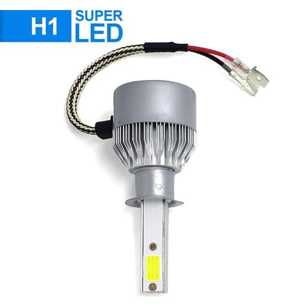 Imagem de Par Lâmpadas H1 Farol Baixo Ford Fiesta 1997 1998 Super Led C6 6000k 7200 Lumens Branco Frio Efeito Xenon