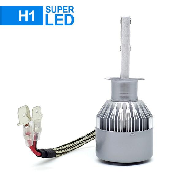 Imagem de Par Lâmpadas H1 Farol Milha Fiat Brava 1999 2000 2001 2002 2003 Super Led C6 6000k 7200 Lumens Branco Frio Efeito Xenon