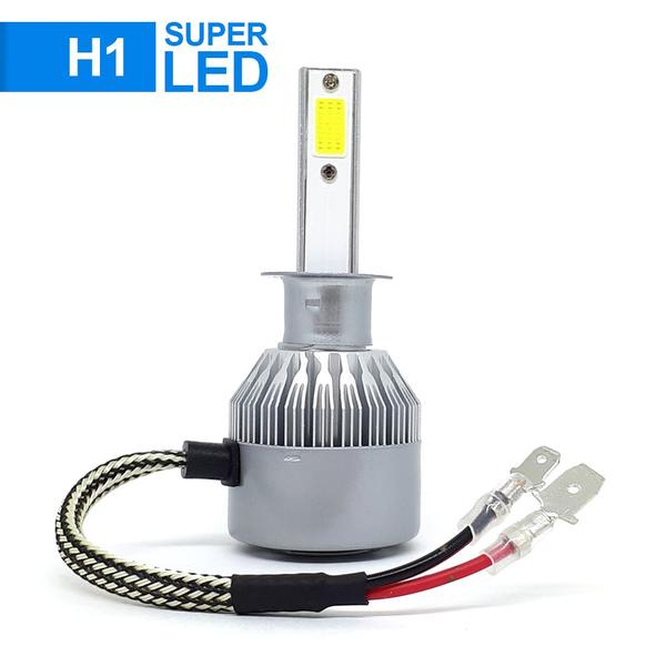 Imagem de Par Lâmpadas H1 Farol Milha Fiat Doblo 2008 2009 2010 2011 2012 2013 2014 Super Led C6 6000k 7200 Lumens Branco Frio Efeito Xenon