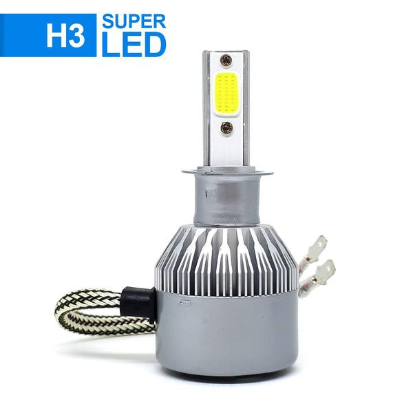 Imagem de Par Lâmpadas H3 Farol Milha Celta 2000 2001 2002 2003 2004 2005 Super Led C6 6000k 7200 Lumens Branco Frio Efeito Xenon