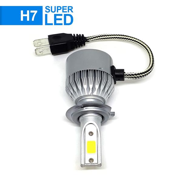 Imagem de Par Lâmpadas H7 Farol Baixo Bora 2006 2007 2008 2009 2010 2011 Super Led C6 6000k 7200 Lumens Branco Frio Efeito Xenon