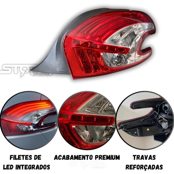 Imagem de Par Lanterna Freio Peugeot 208 Ano 2012 A 2016 Traseira Led