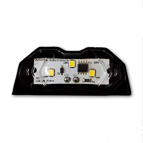 Imagem de Par Lanterna Led Fumê + 2 luz de placa 12V Prova D'Água P/ Carretinha Fazendinha Moto Barco Jet