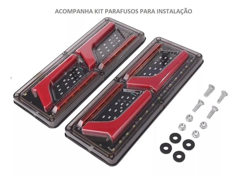 Imagem de Par Lanterna Led Moderna Caminhão Utilitario Traseira Seta Sequêncial KLX Qualidade e Inovação